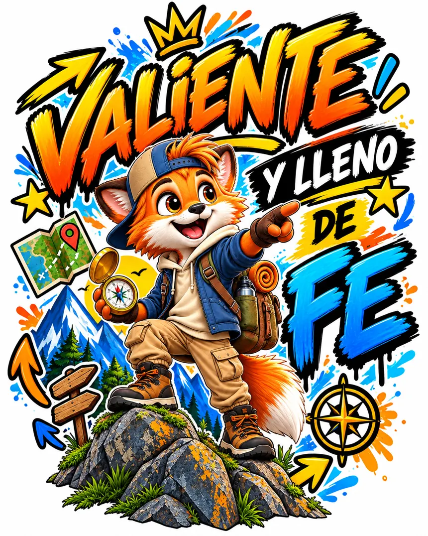 Diseño infantil Valiente y lleno de fe